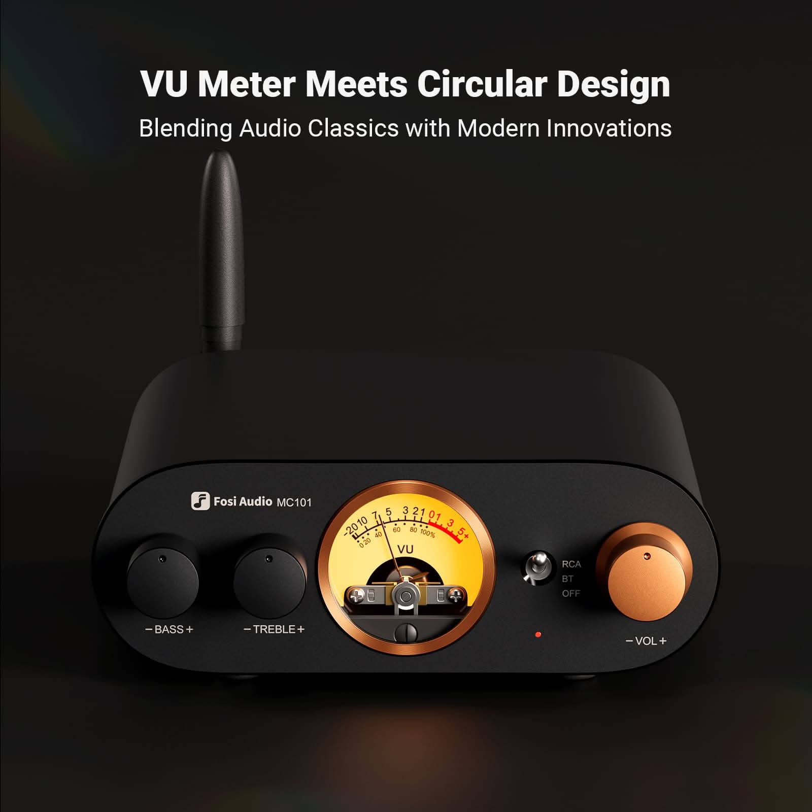 Fosi Audio MC101 Bluetooth Stereo Amplifier with VU Meter 2CH HiFi Receiver - Fosi Audio