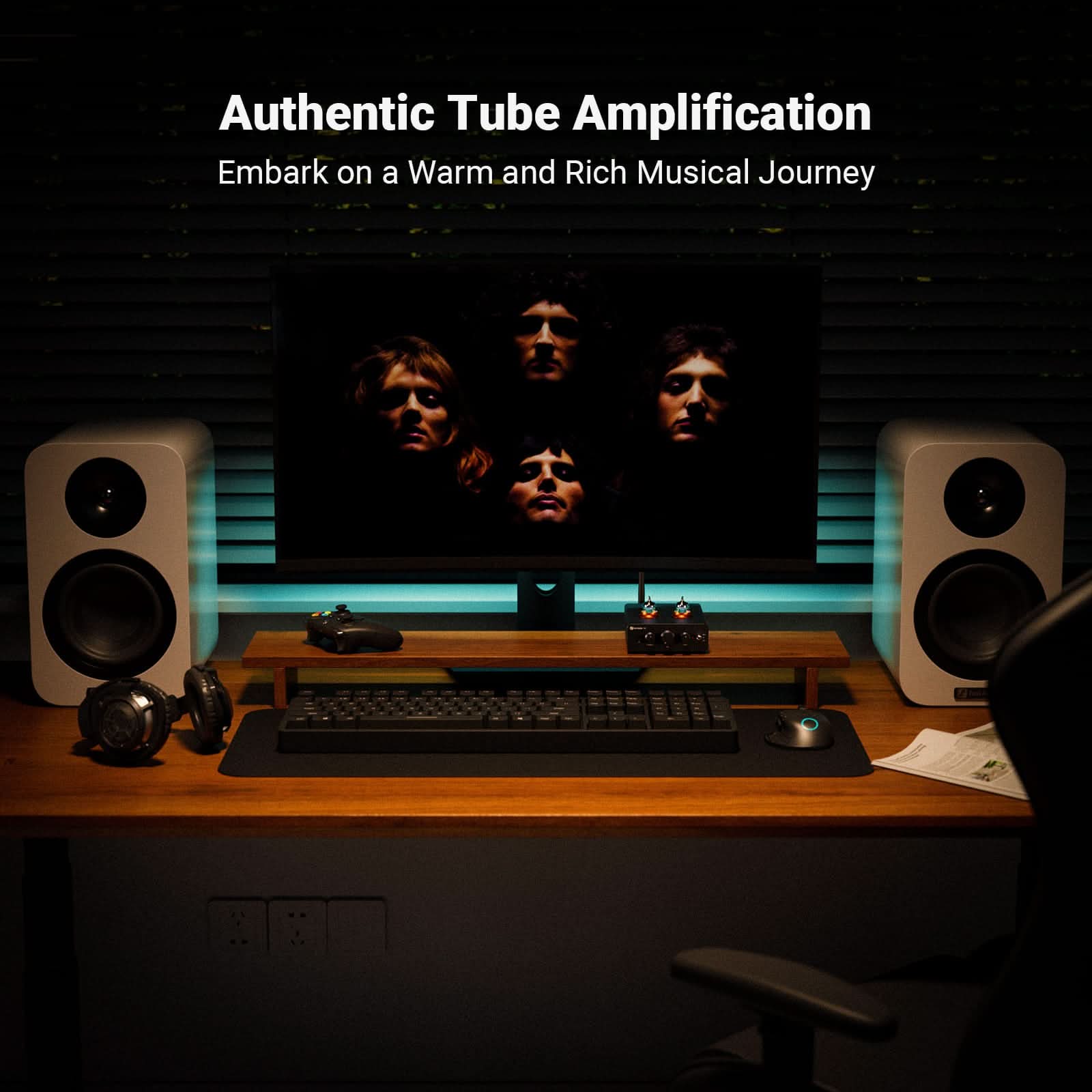 Fosi Audio P3 Tube Preamp with Bluetooth aptX LL HD Bass and Treble Tone Controls - Fosi Audio