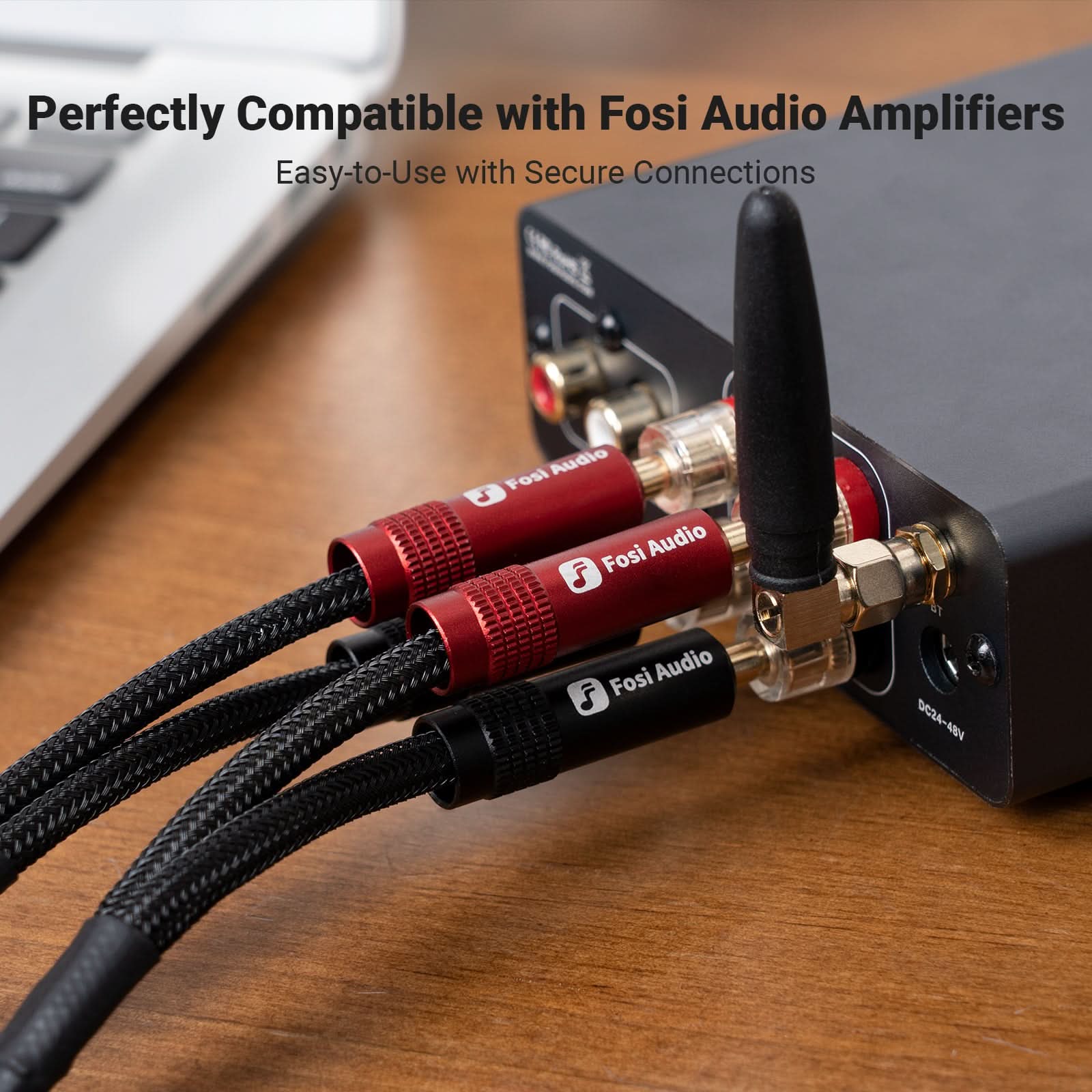 Fosi Audio Oxygen-Free Copper Speaker Cables(2 Pairs)