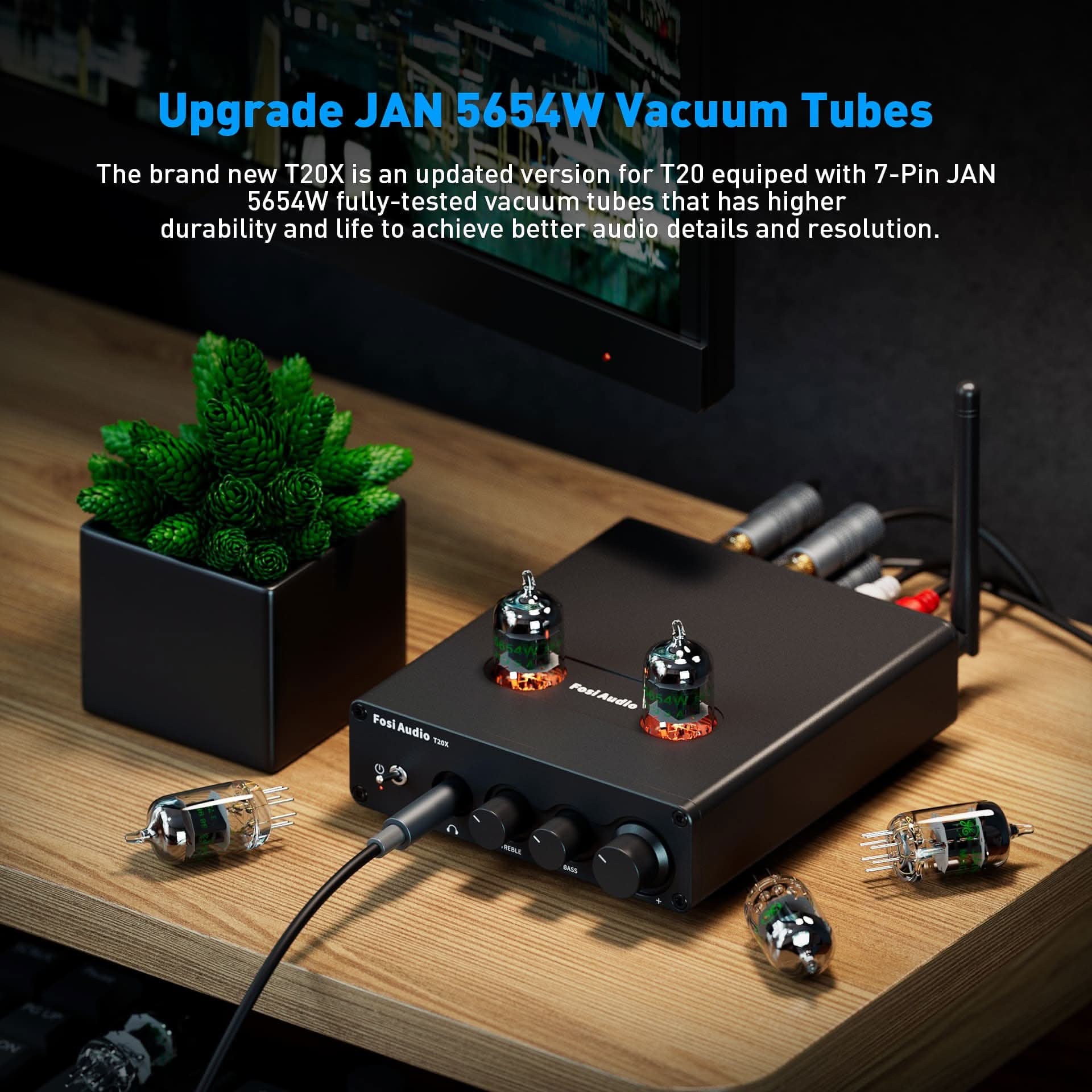 Fosi Audio T20X Bluetooth Tube Amplifier Headphone