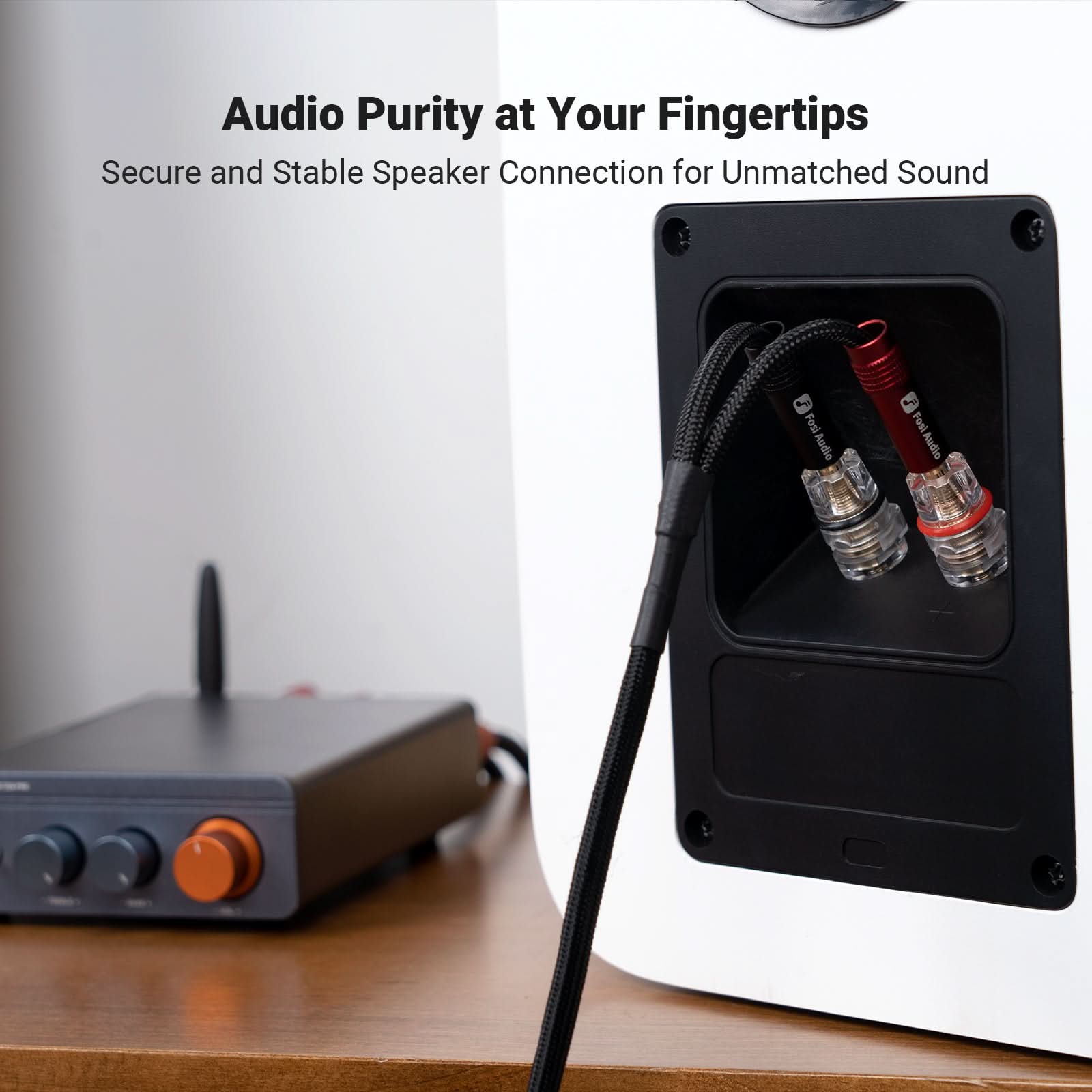 Fosi Audio Oxygen-Free Copper Speaker Cables(2 Pairs)