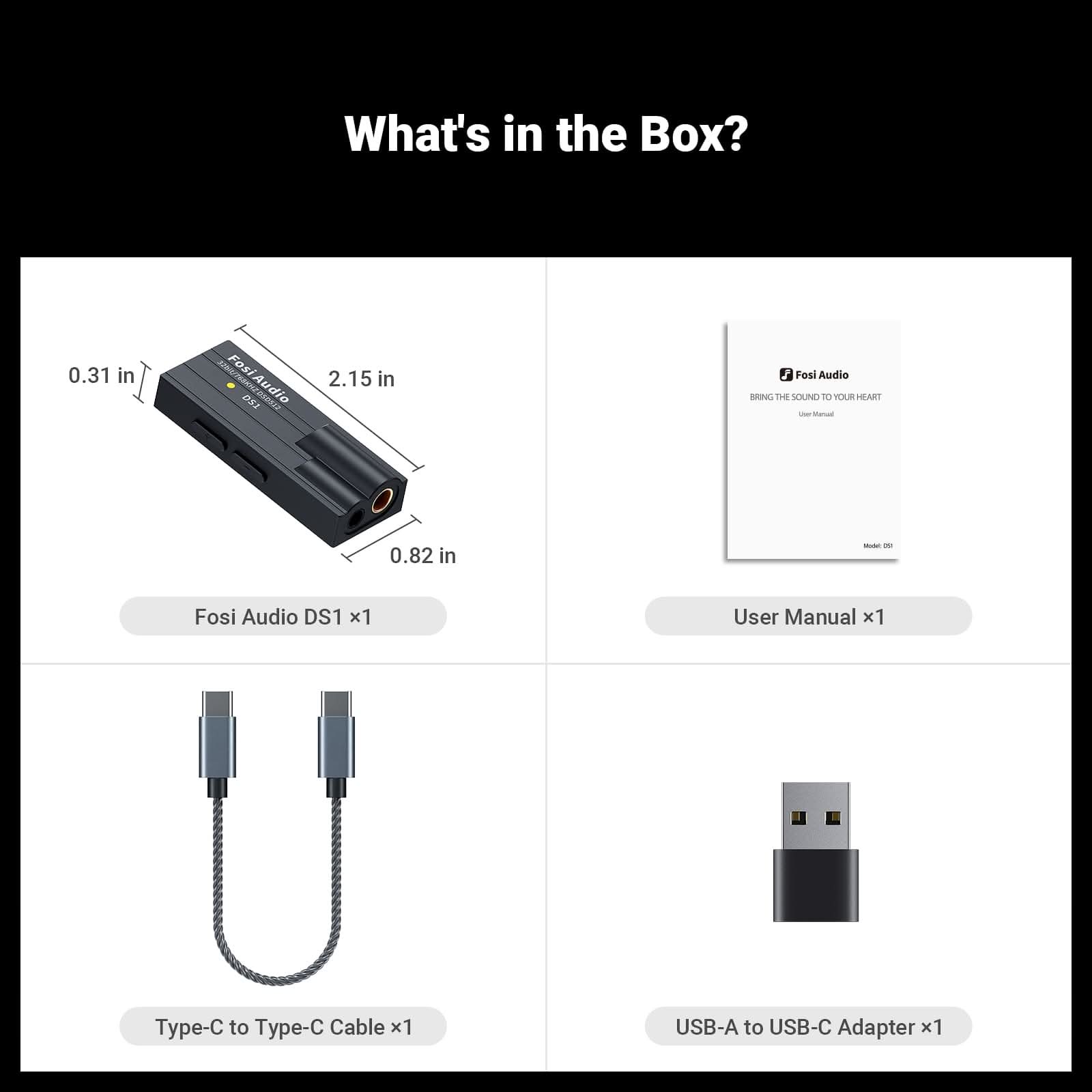 Fosi Audio DS1 Dongle DAC Headphone Amplifier