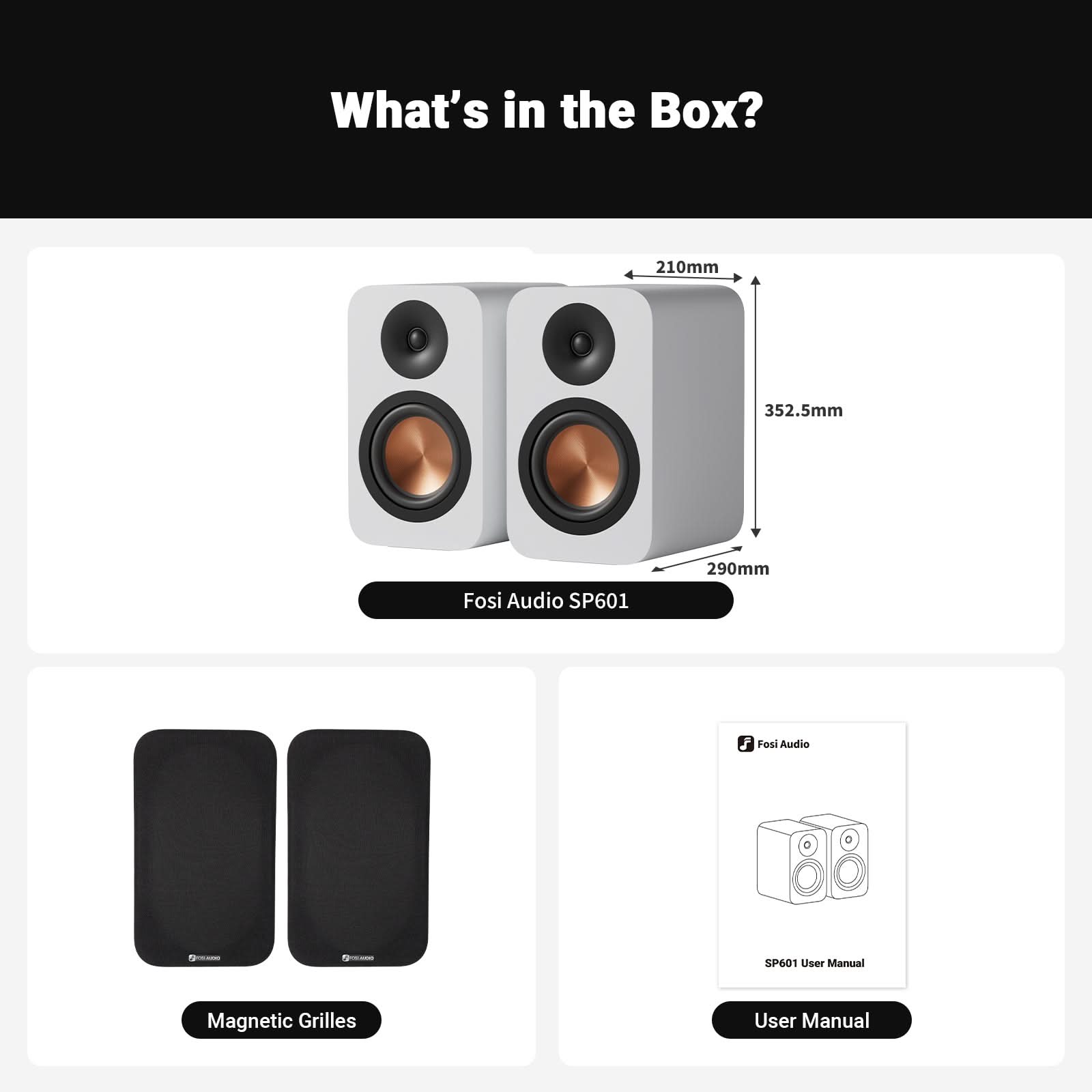 Fosi Audio SP601 Orange Version Passive Bookshelf Speakers - Fosi Audio