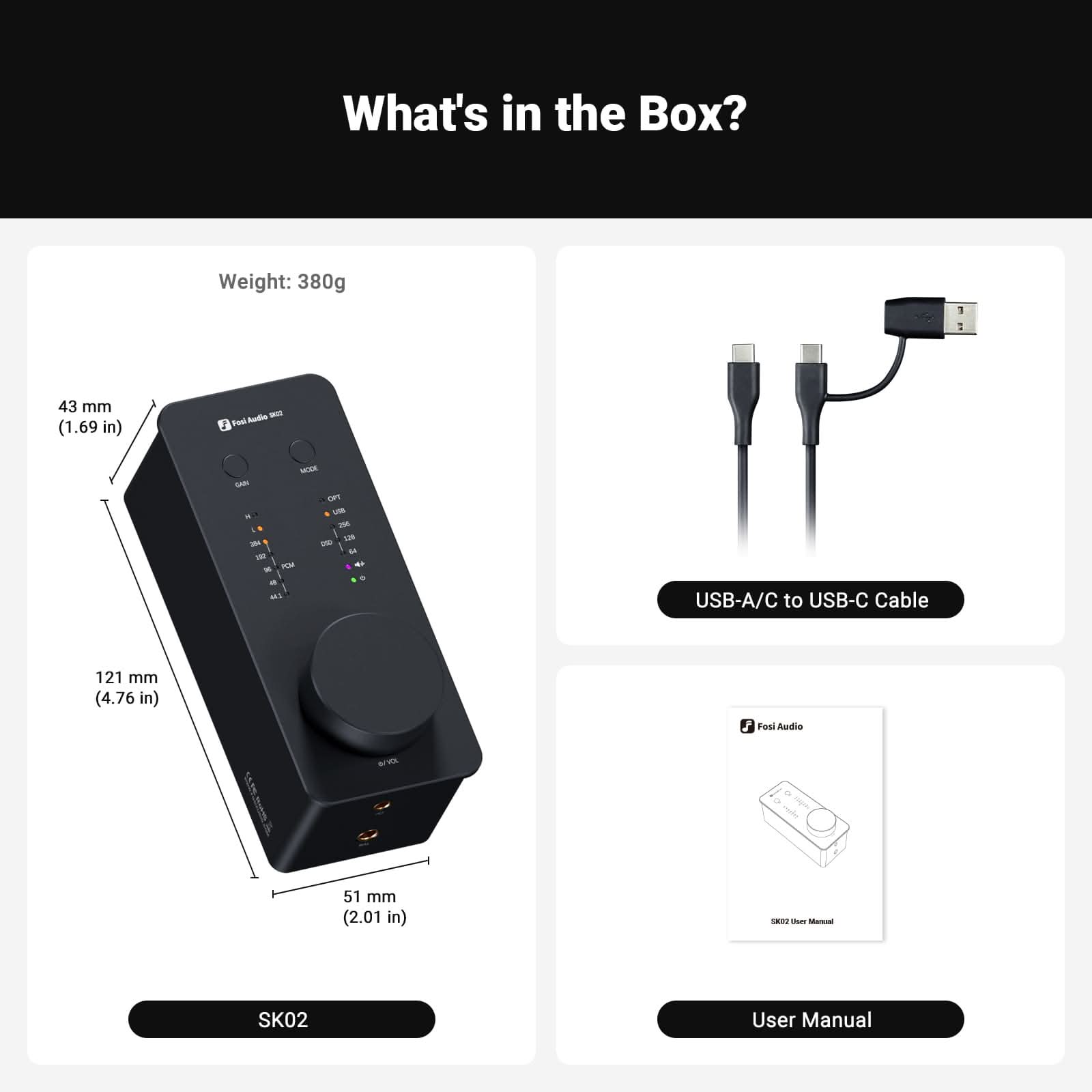 Fosi Audio SK02 Desktop DAC/Headphone Amp - Fosi Audio