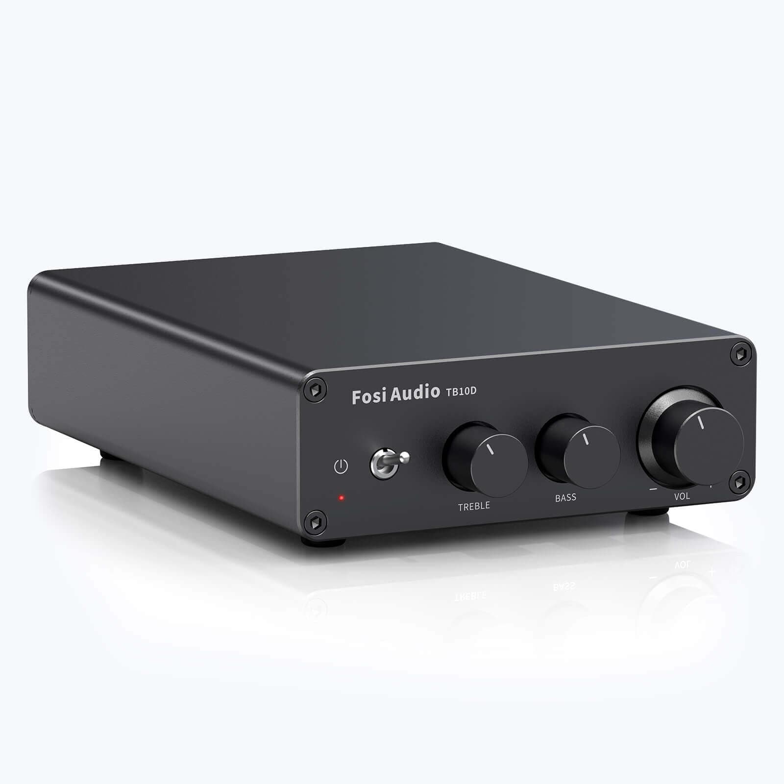 Fosi Audio TB10D TPA3255 Power Amplifier 300Wx2 HiFi Digital Stereo Audio Amp 2.0 Channel Amplifier with Bass and Treble Control