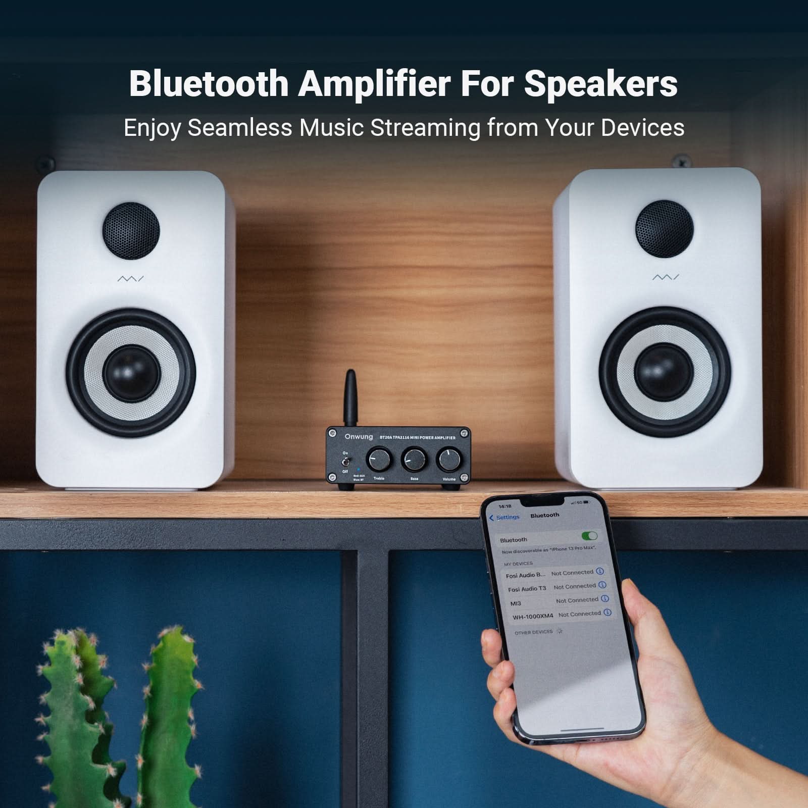 Onwung BT20A Bluetooth Stereo Amplifier - Fosi Audio