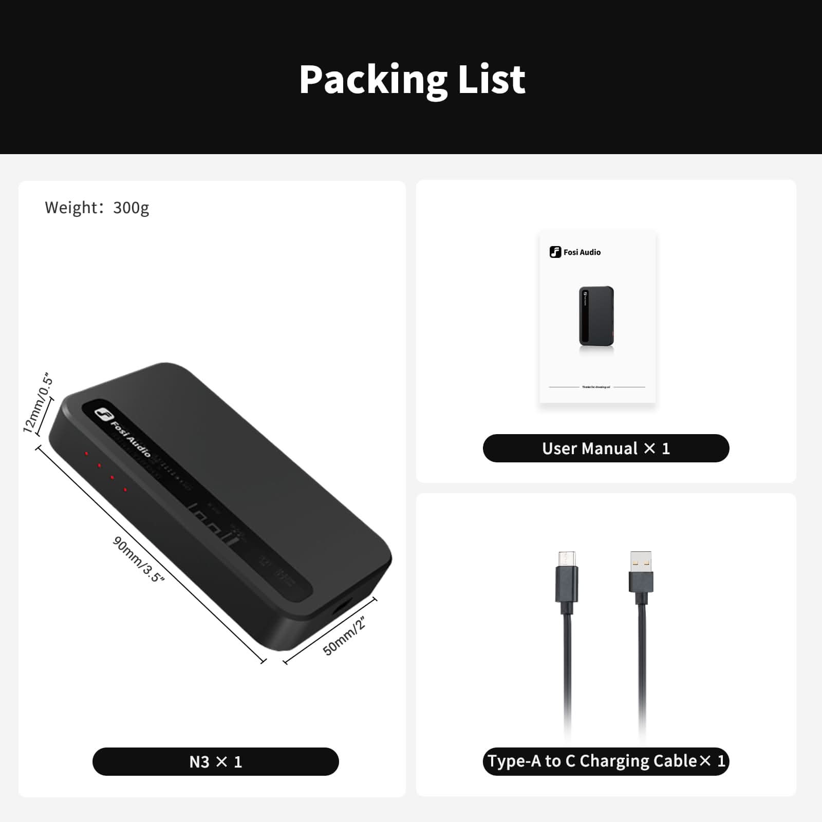 Fosi Audio N3 Portable Bluetooth Headphone Amplifier Receiver - Fosi Audio