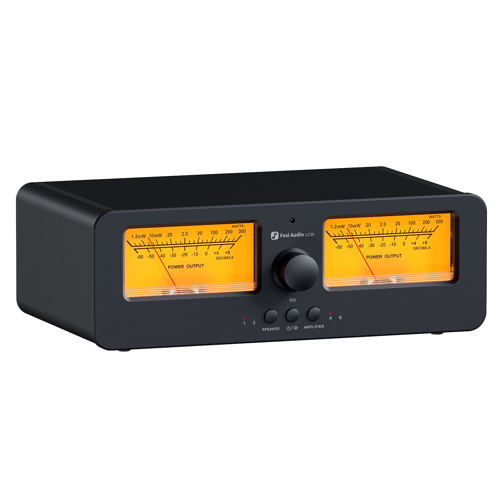 Fosi Audio LC30 Amplifier Speaker Switcher 2-in-2 Out Dual Analog VU Meter - Fosi Audio