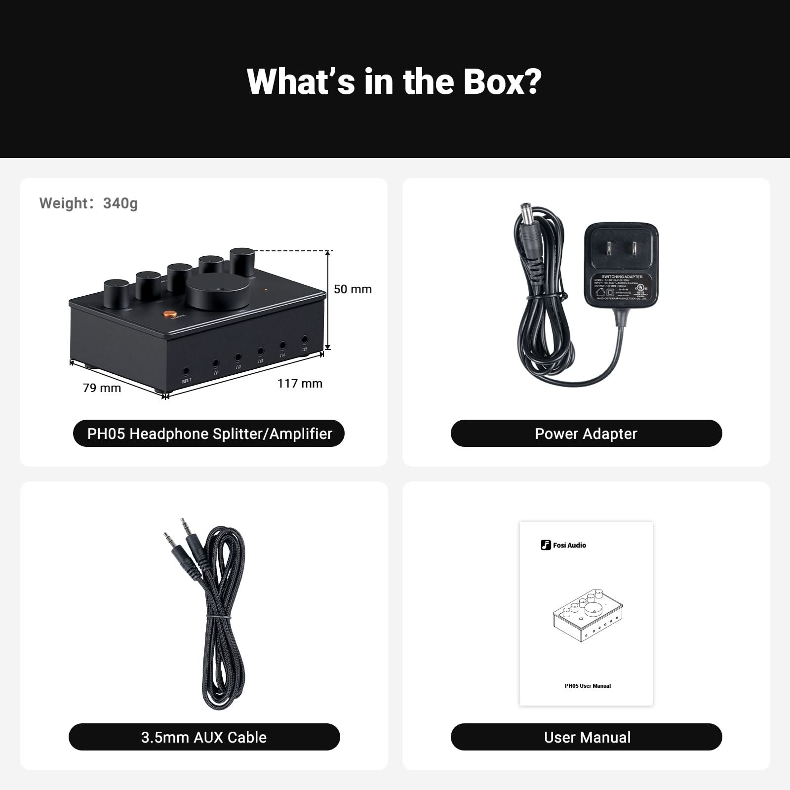 Fosi Audio PH05 5 Channel Headphone Amplifier