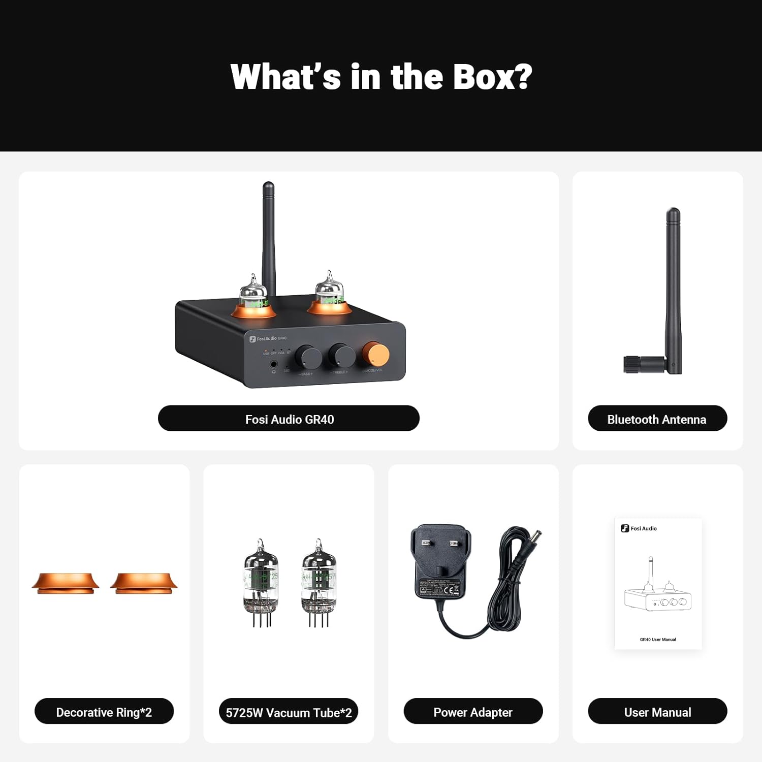 Fosi Audio GR40 Tube DAC Headphone Amp Preamp