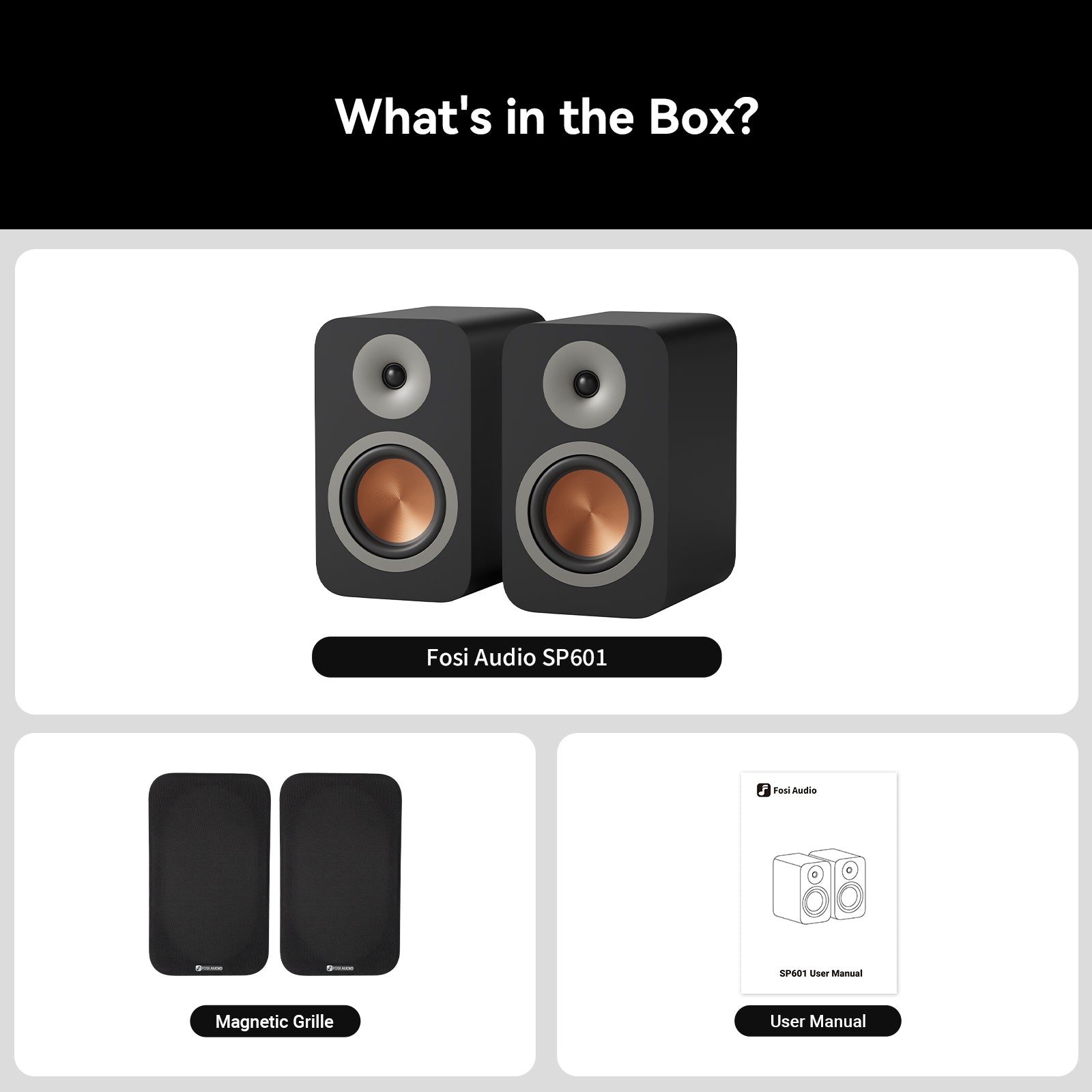 Fosi Audio SP601 Bookshelf Passive Speakers