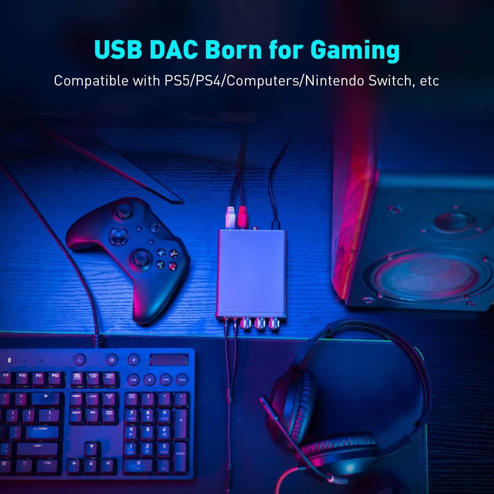 Fosi Audio K5 Pro Gaming DAC Headphone Amplifier