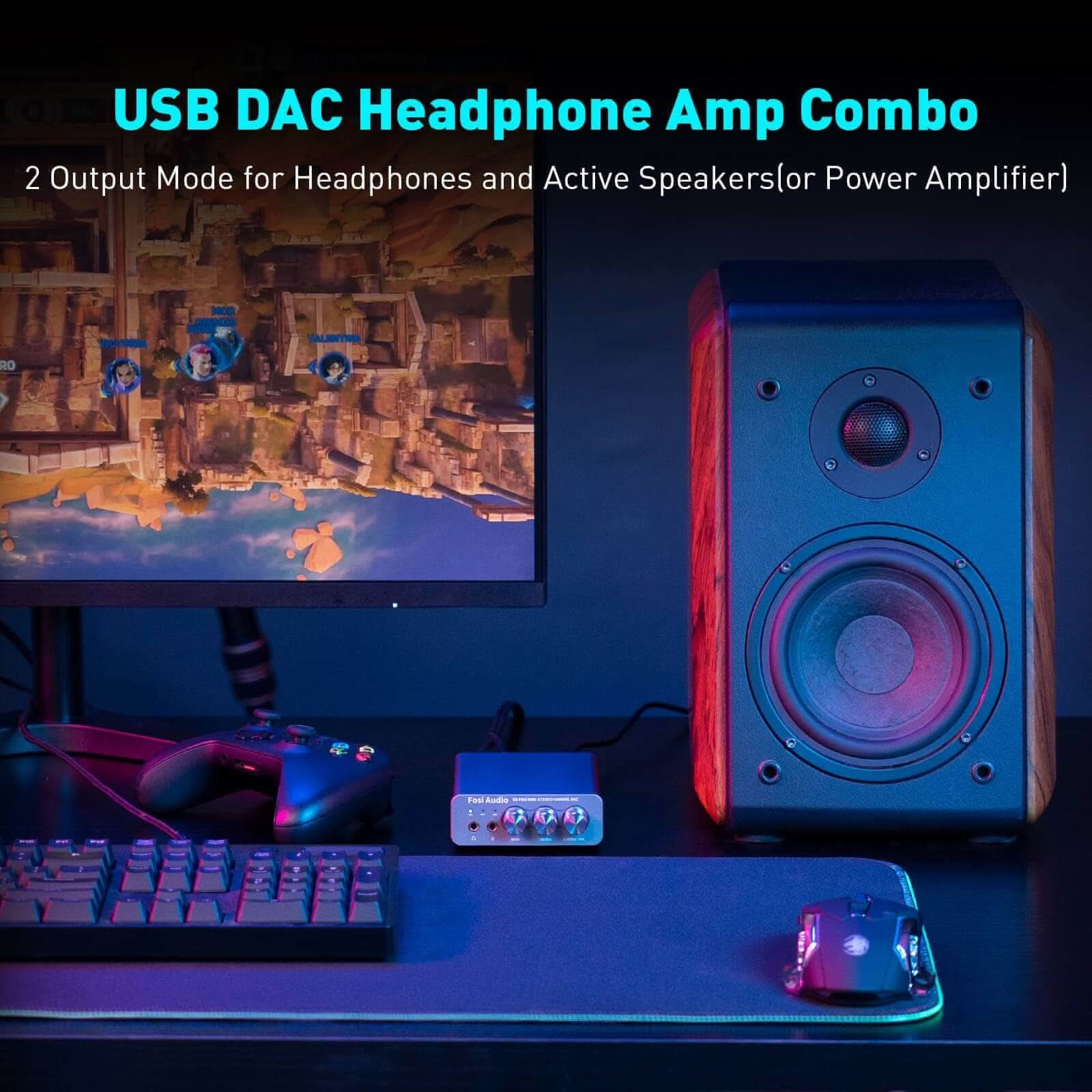 Fosi Audio K5 Pro Gaming DAC Headphone Amplifier