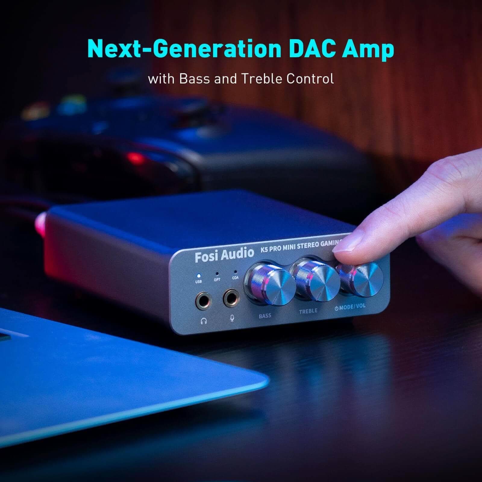 Fosi Audio K5 Pro Gaming DAC Headphone Amplifier