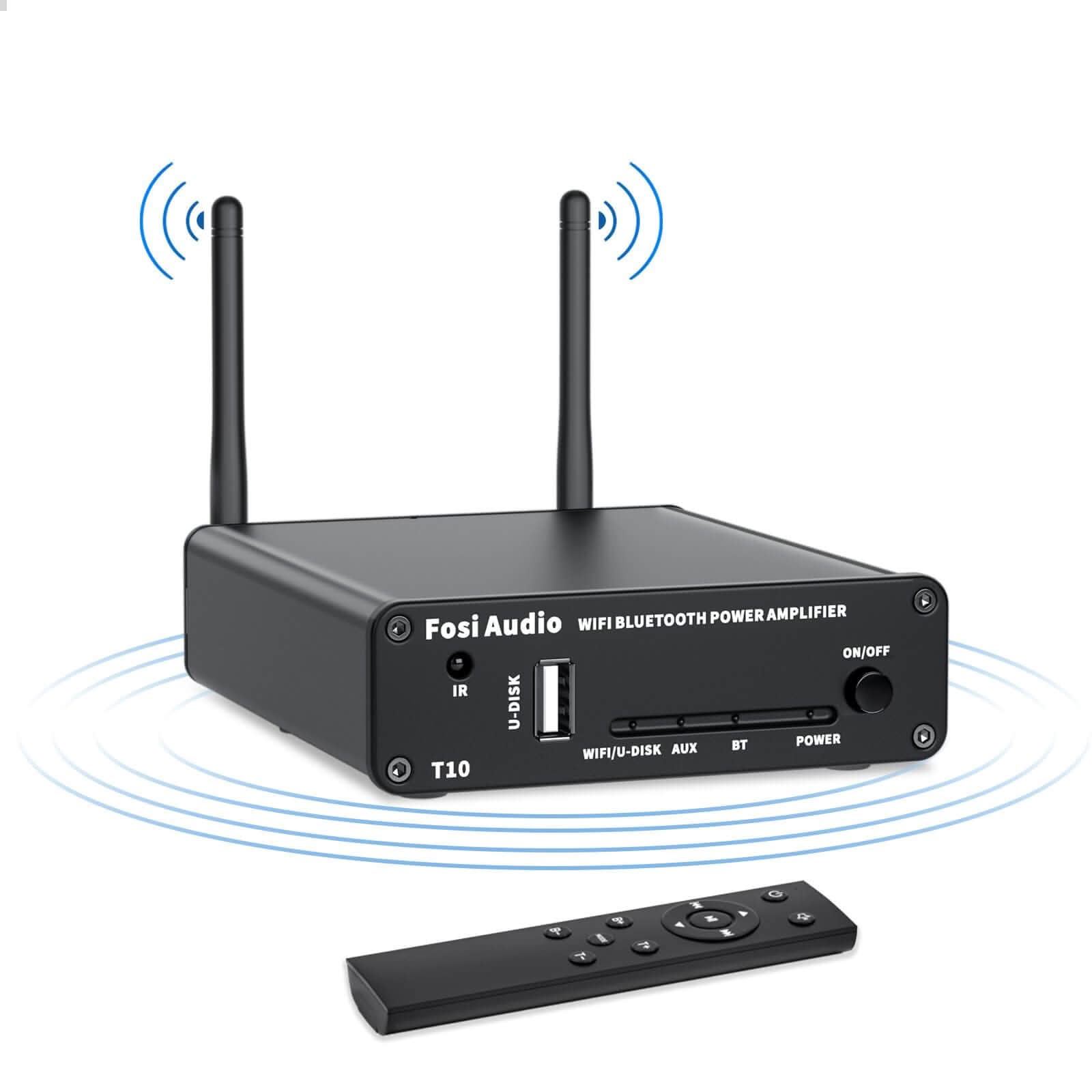 Fosi Audio T10 WiFi & Bluetooth 5.0 Amplifier 2 Channel Stereo Amp Receiver Class D Amplifier, Home Amplifier for Speakers with spotify,airplay,Multiroom/multizone Digital Audio Speaker Amp