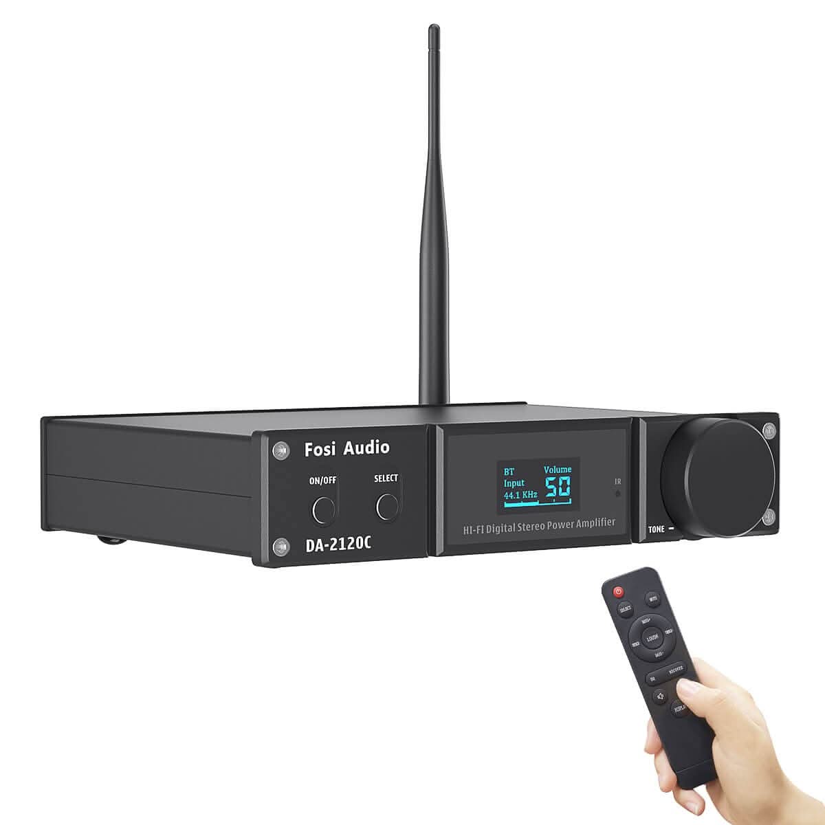 Fosi Audio DA2120C Bluetooth 2.1 Channel Amplifier Subwoofer DAC with Remote Control for Speakers With 32V 5A Power Supply