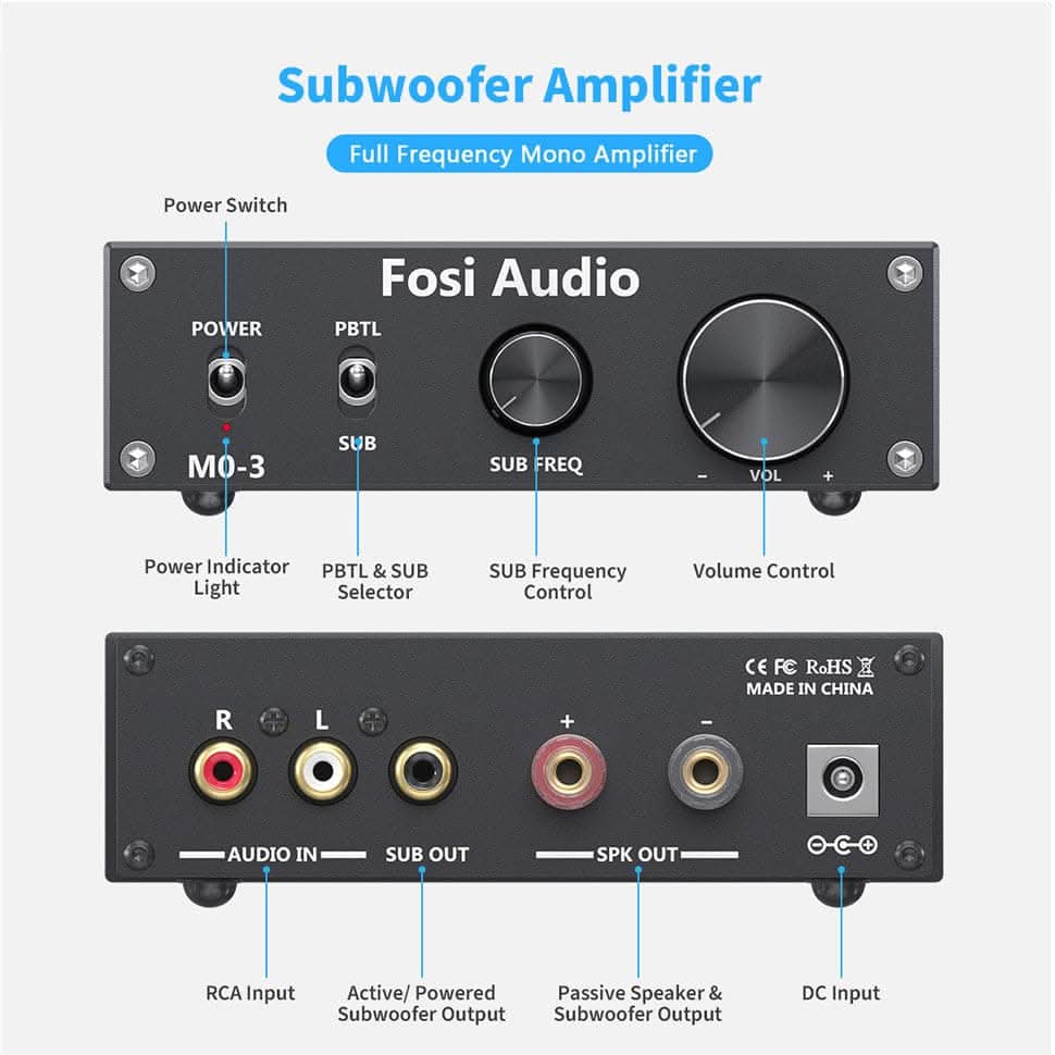 Mini Mono Audio Amp Full-Frequency and Sub Bass Switchable Amplifier
