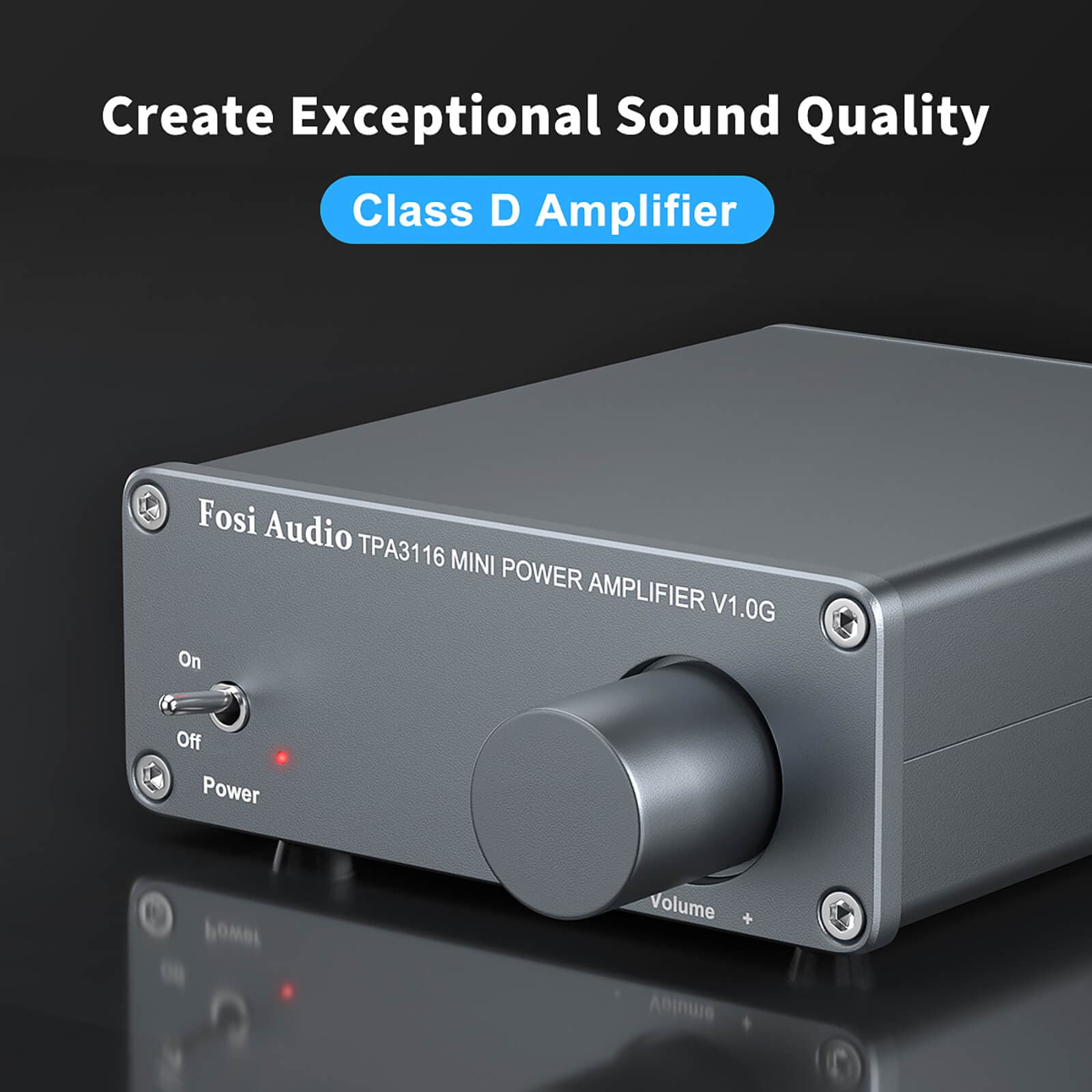 Fosi Audio V1.0G 2 Channel Stereo Audio Class D Amplifier Mini Hi-Fi Professional Digital Amp for Home Speakers 50W x 2