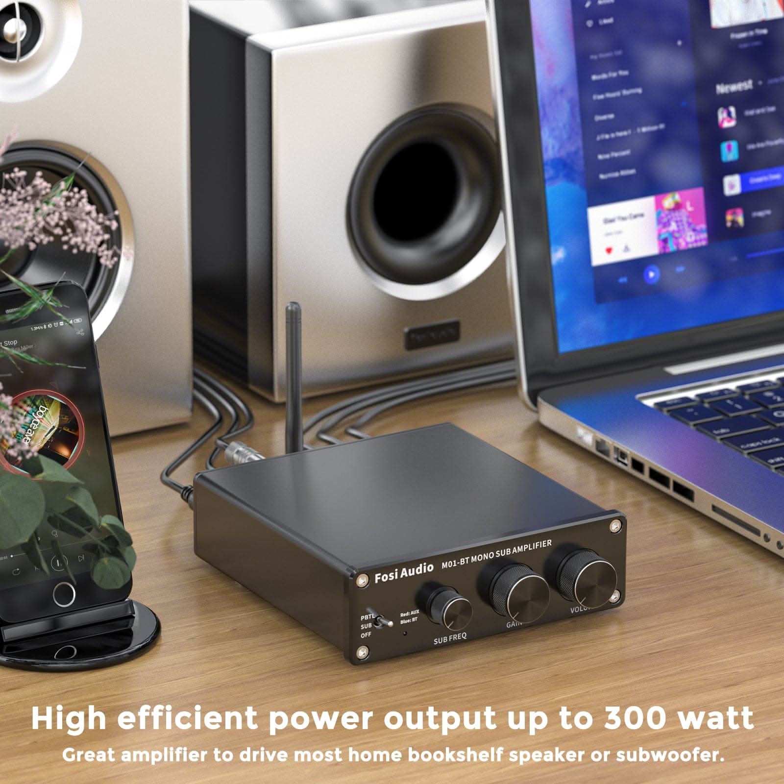 Fosi Audio M01-BT Bluetooth Subwoofer Mono Amp