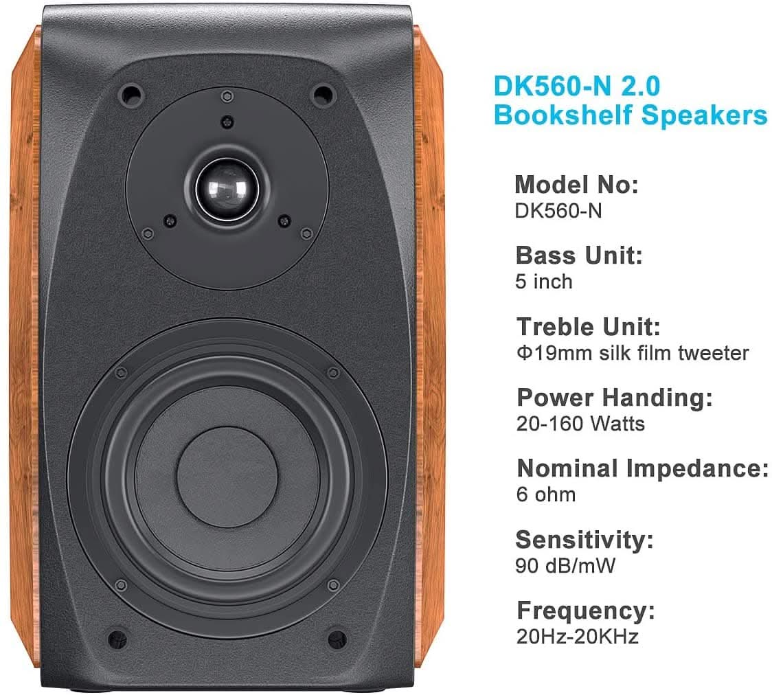 Fosi Audio DK560-N Bookshelf Speakers