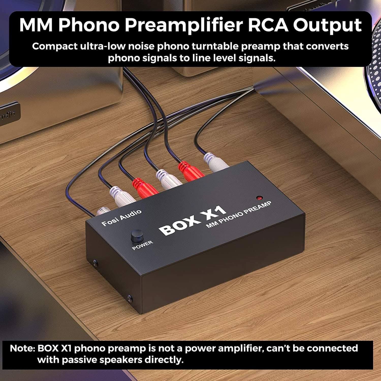 Fosi Audio BOX X1-MM Phono Preamp MM Turntable Preamplifer With 3.5mm AUX Headphone Output