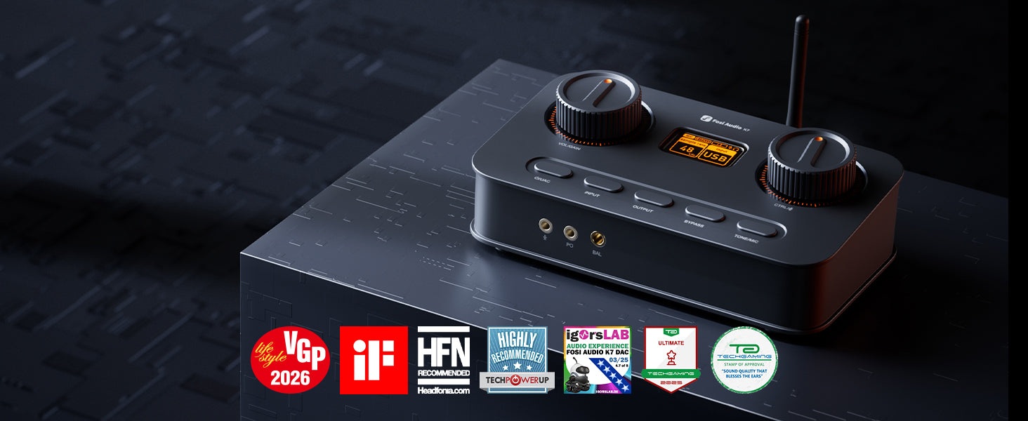 Fosi Audio K7 Desktop DAC Headphone Amplifier