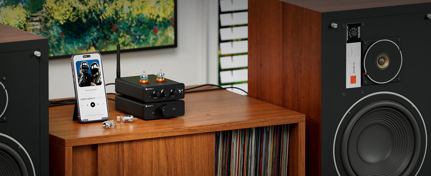 Fosi Audio P3 Tube Preamp with Bluetooth 5.1 Bass & Treble