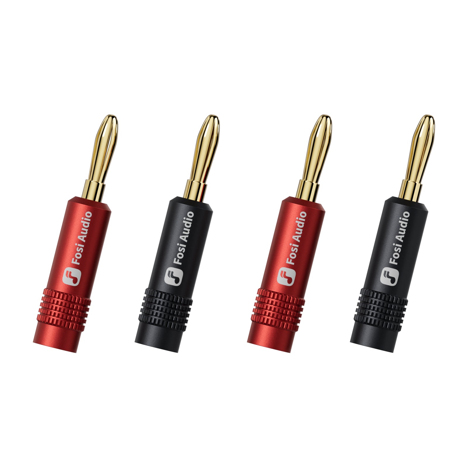 Fosi Audio Banana Plugs for Speaker Wire, 2 Pairs/4 PCS Gold Plated Speaker Plugs