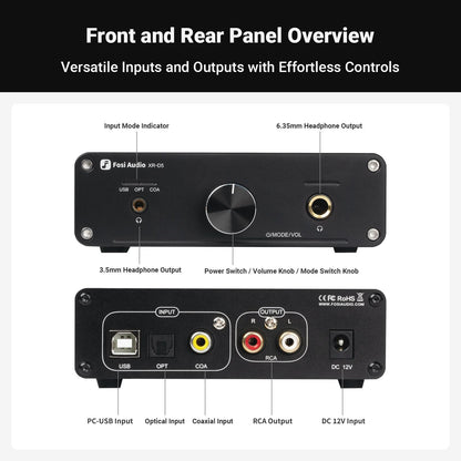 Fosi Audio XR-D5 DAC Headphone Amplifier