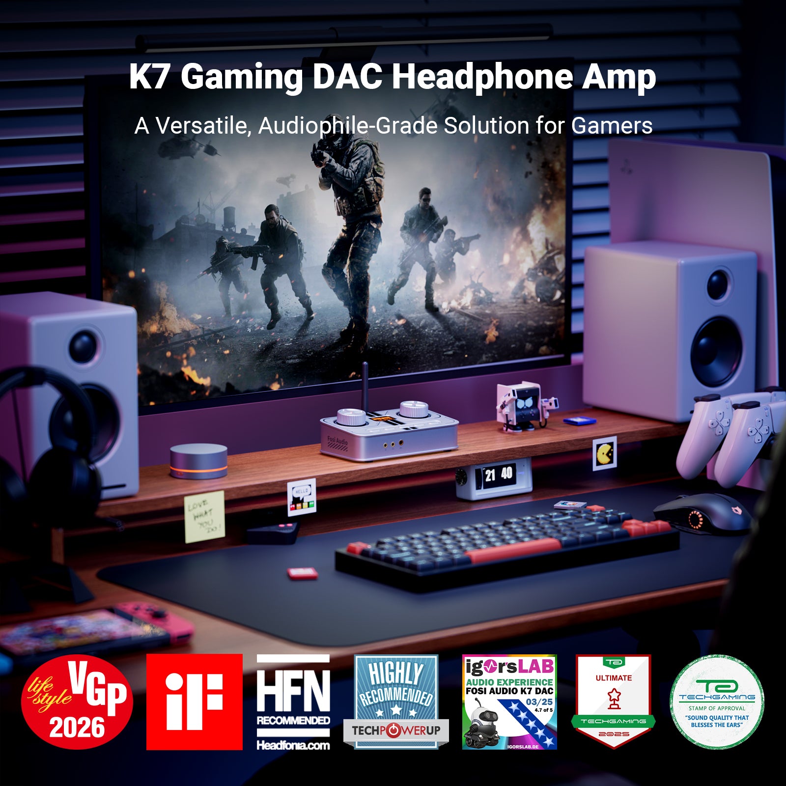 Fosi Audio K7 Desktop DAC Headphone Amplifier - Fosi Audio