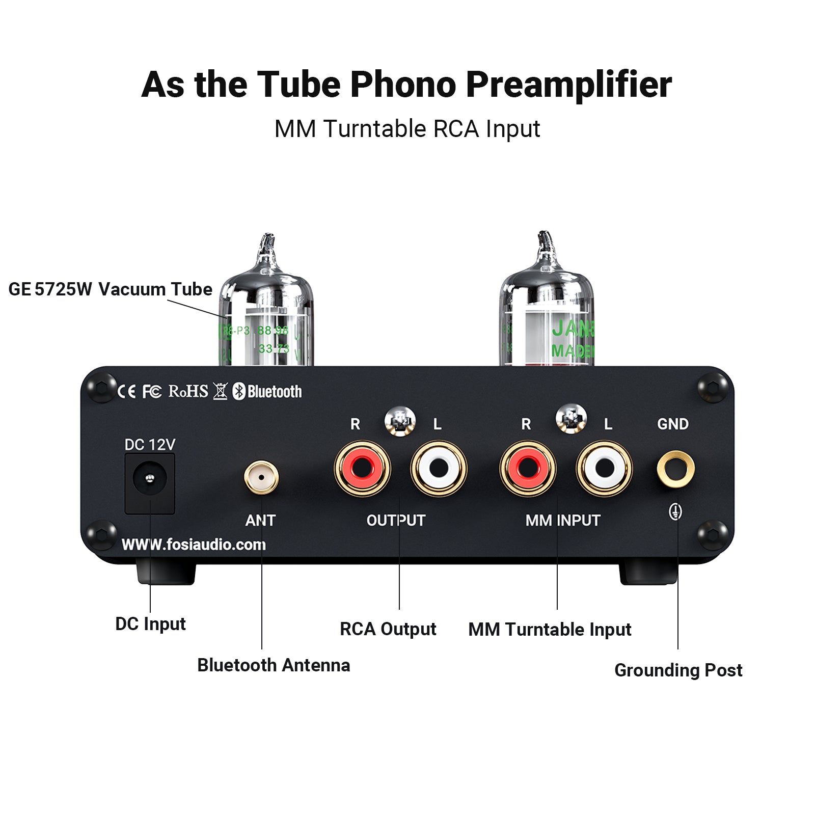 Box X3 Bluetooth Phono Preamp Mini Stereo Audio Tube Amp