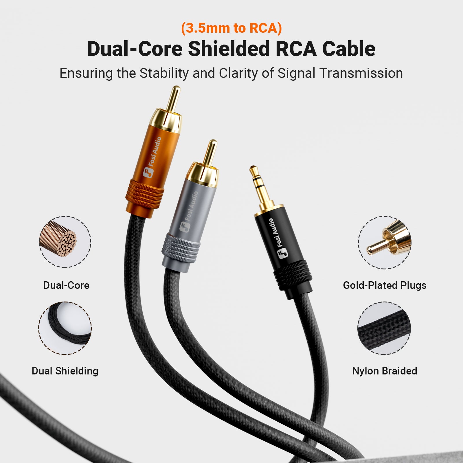 Fosi Audio 3.5 mm to Dual RCA cable
