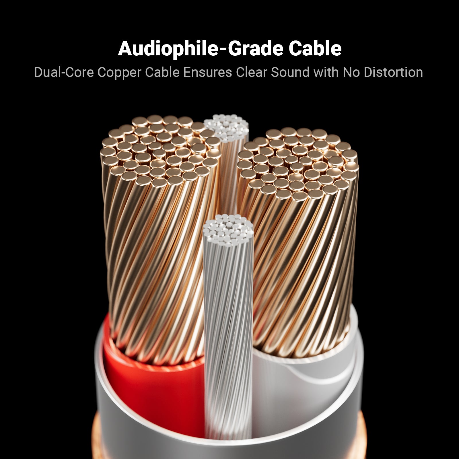 Custom Made Dual RCA Audio Cable – Solid Copper Core, 18 AWG, Any Length From 1ft To 200ft