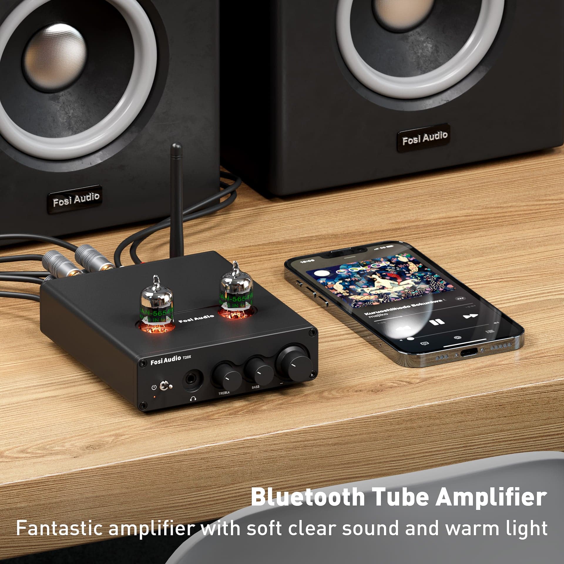 Fosi Audio T20X Bluetooth 5.0 Headphone & Tube Amp Receiver