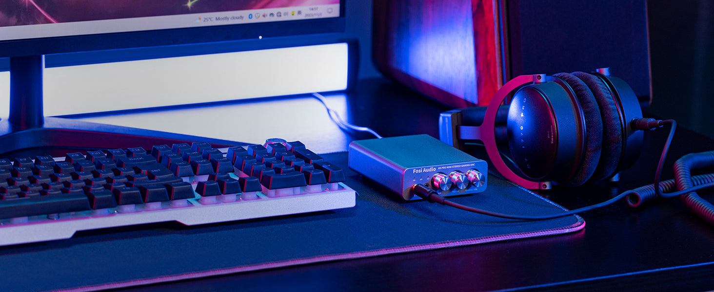 Fosi Audio K5 PRO mini headphone amplifier Stereo Gaming DAC