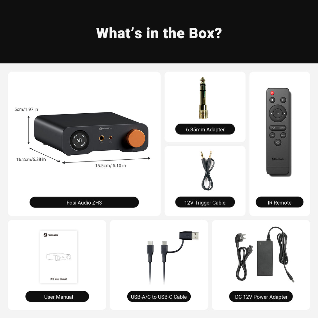 Fosi Audio ZH3 DAC Headphone Amp