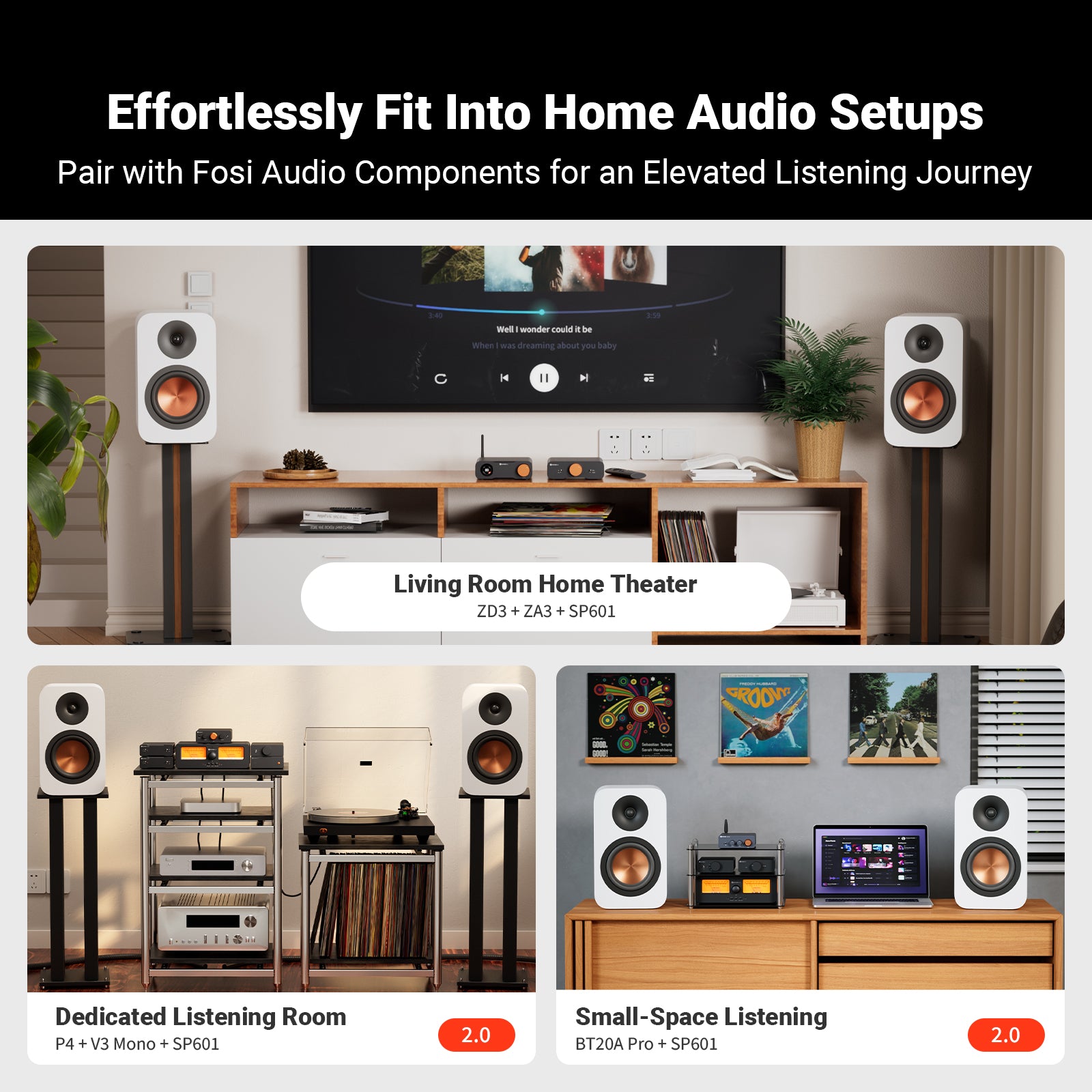 Fosi Audio SP601 Orange Version Passive Bookshelf Speakers - Fosi Audio