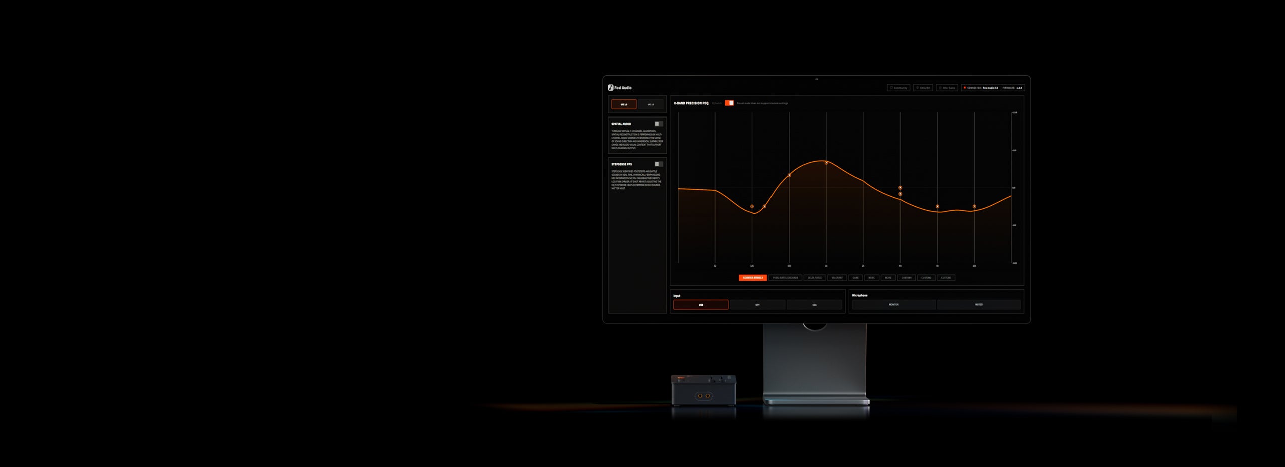 Browser-based C3 sound preset and EQ control hub