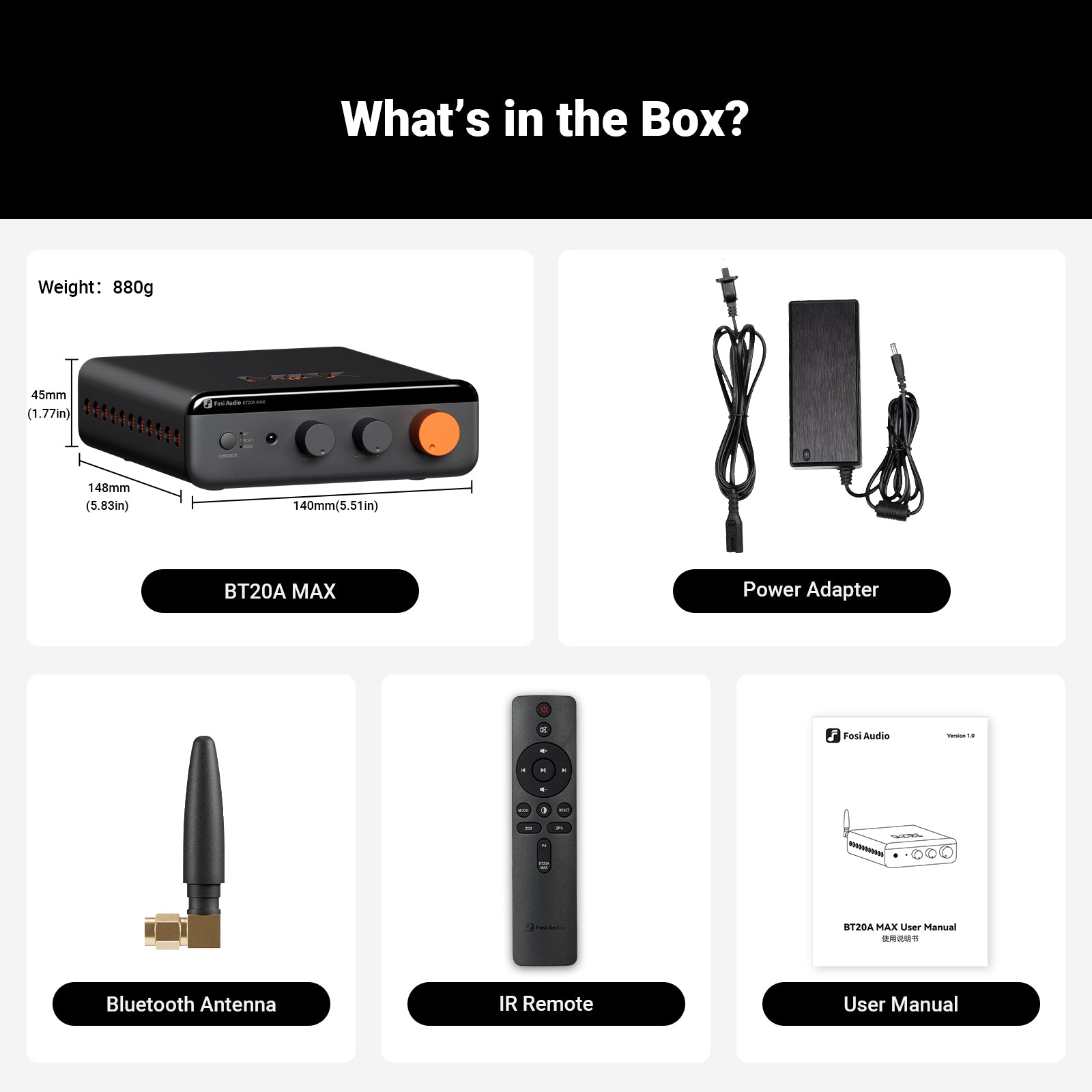 Fosi Audio BT20A MAX Bluetooth Stereo Power Amp