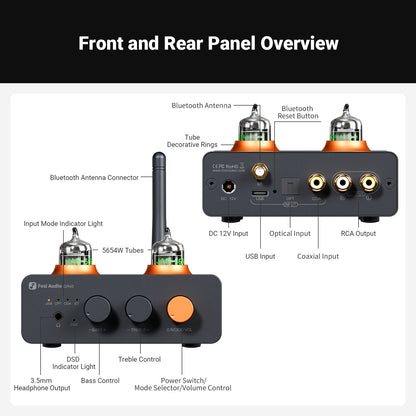 Fosi Audio GR40 Tube DAC Headphone Amp Preamp