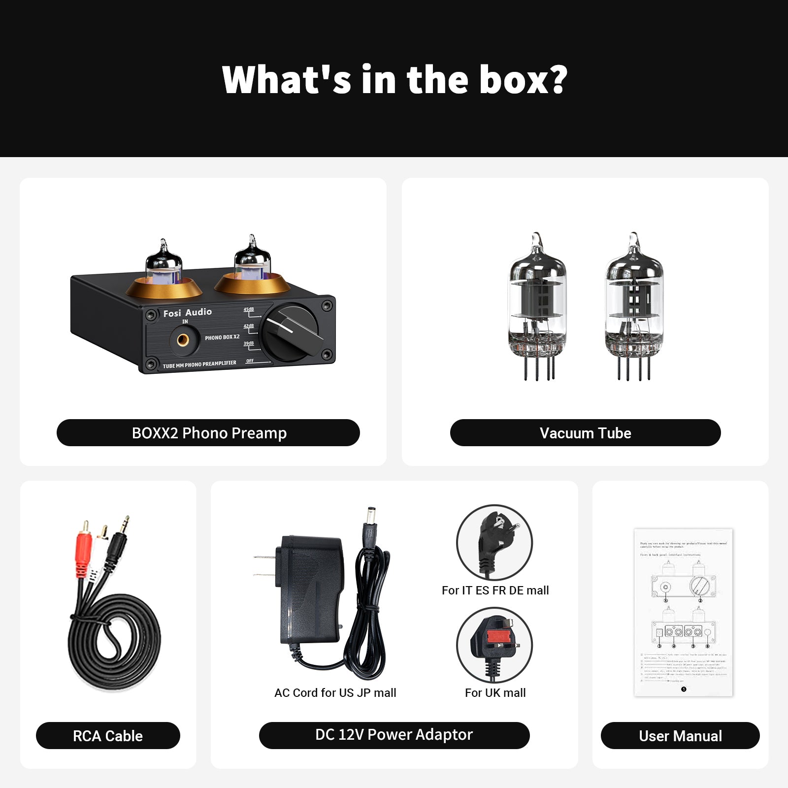 Fosi Audio Box X2 MM Turntable Phono Preamplifier