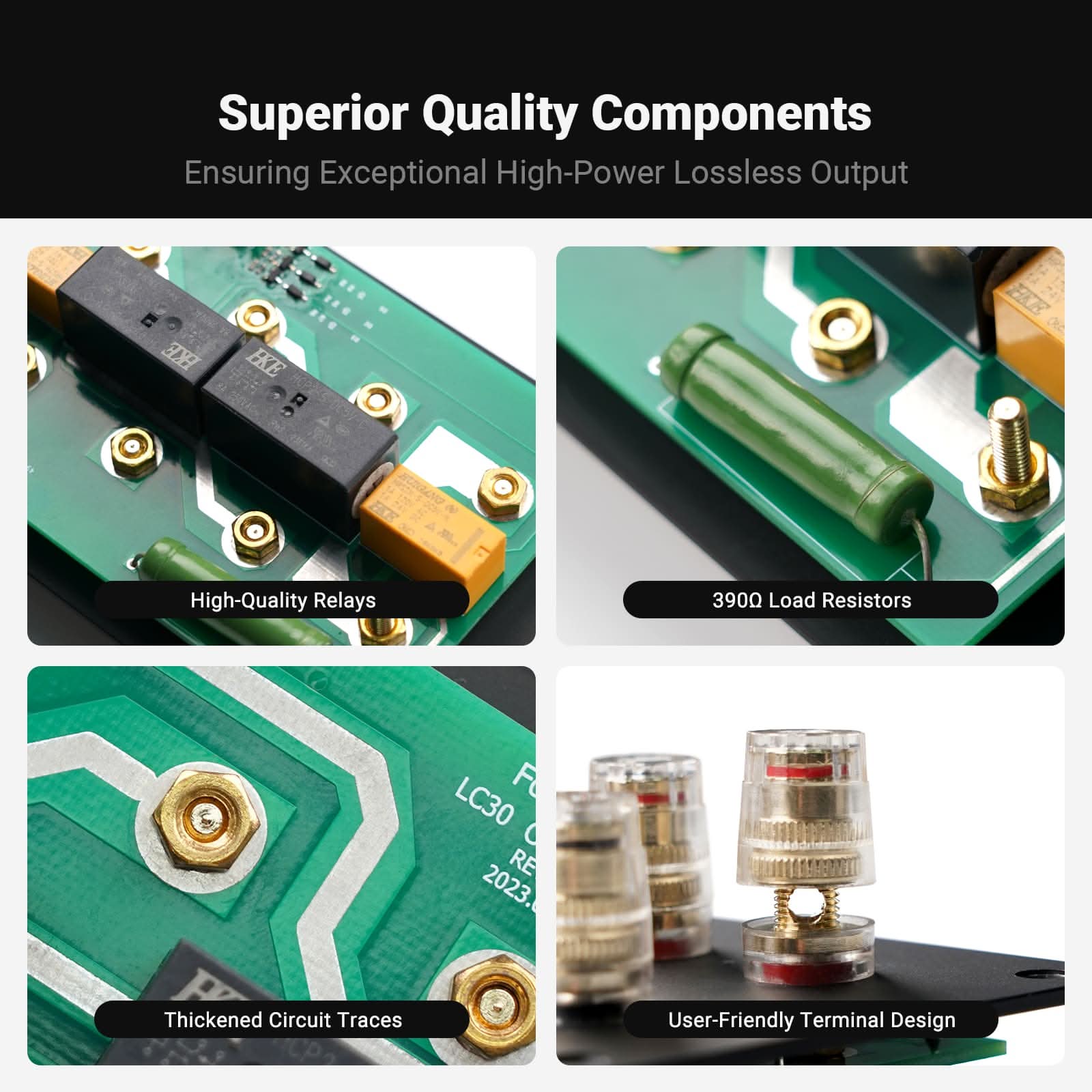 Fosi Audio LC30 Amplifier Speaker Switcher 2-in-2 Out Dual Analog VU Meter - Fosi Audio