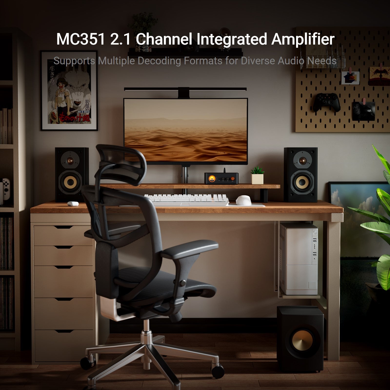 Fosi Audio MC351 2.1 Channel Integrated Amplifier with DAC, VU Meter and Bluetooth
