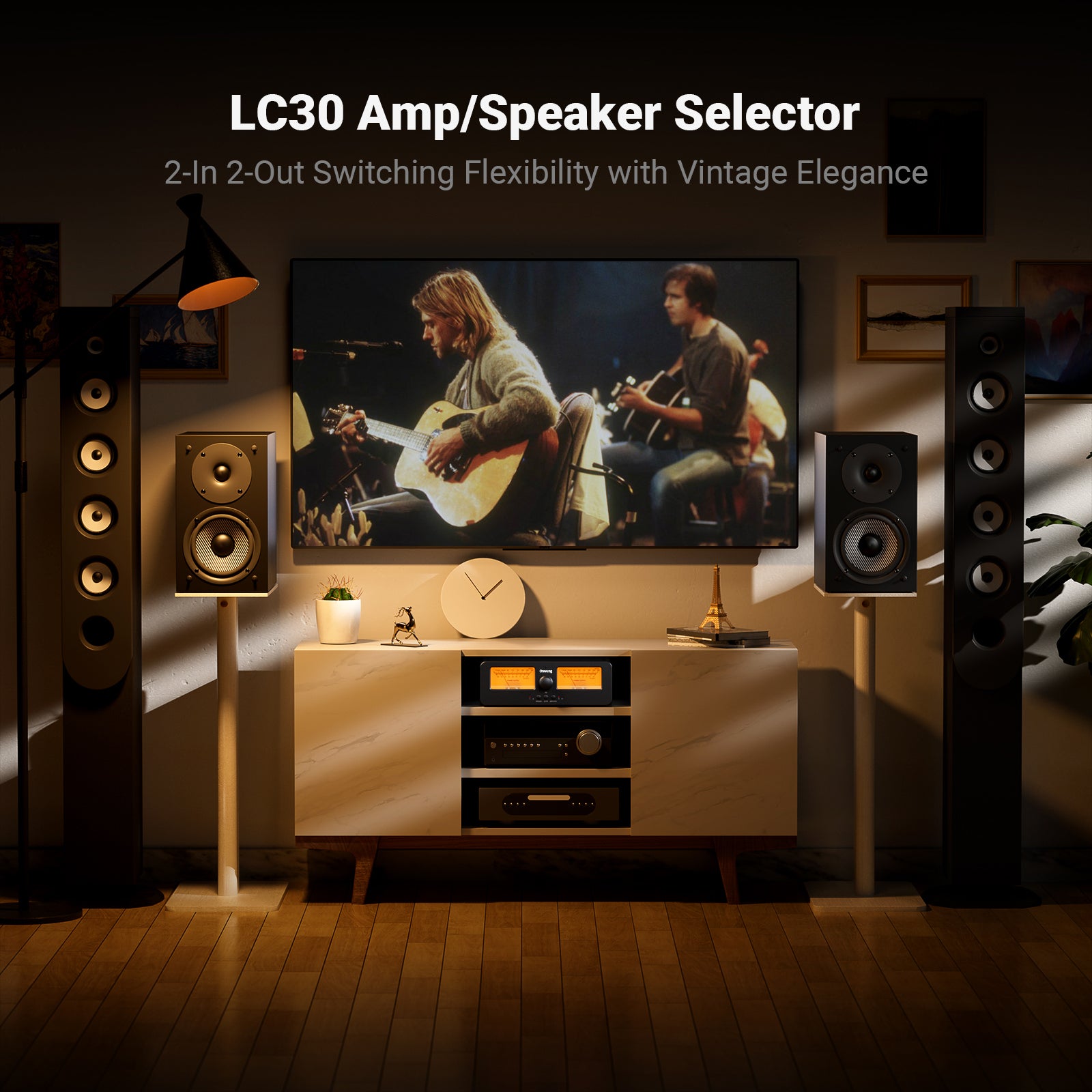 Onwung LC30 VU Meter Amplifier Speaker Selector – Fosi Audio