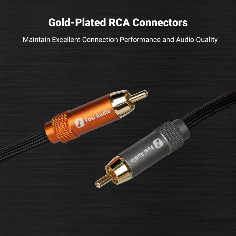 Fosi Audio Gold - Plated 2 RCA Male to 2 RCA Male Stereo Audio Cable for Home Theater Systems/Amplifier/Preamplifier - Fosi Audio