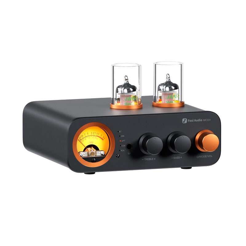 Fosi Audio MC331 Tube Integrated Bluetooth Amplifier with DAC and VU Meter - Fosi Audio