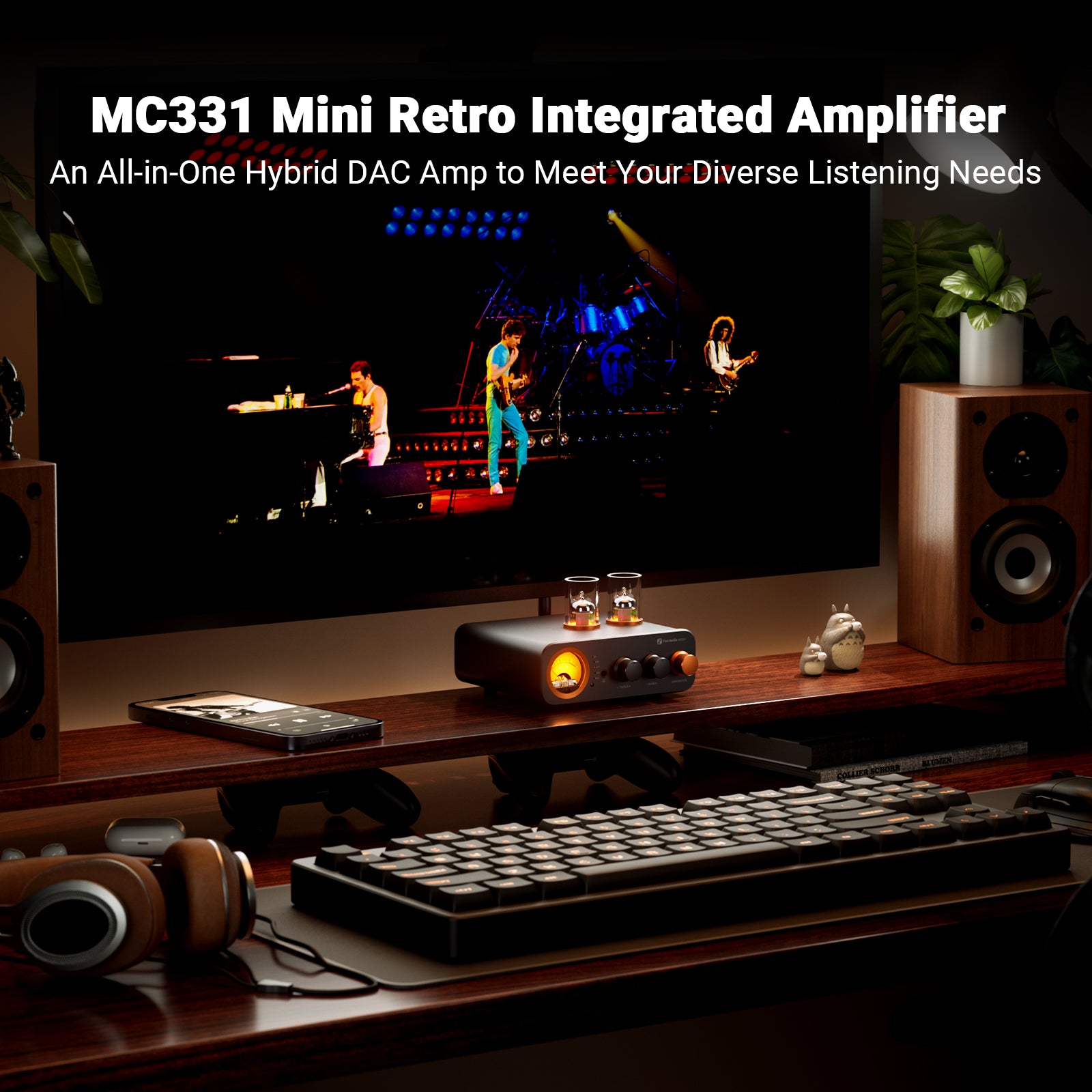 Fosi Audio MC331 Tube Integrated Bluetooth Amplifier With DAC And VU M