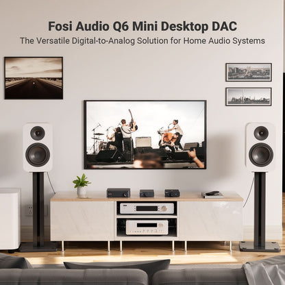 Fosi Audio Q6 Mini Desktop DAC for Home Stereo Amplifier and Headphone Amp - Fosi Audio