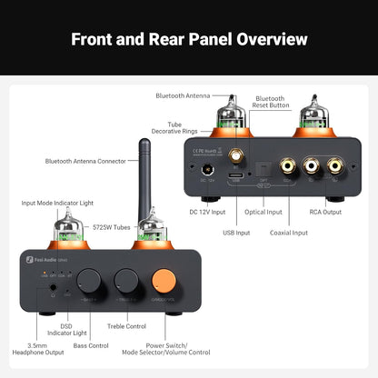 Fosi Audio GR40 Tube DAC Headphone Amp Preamp