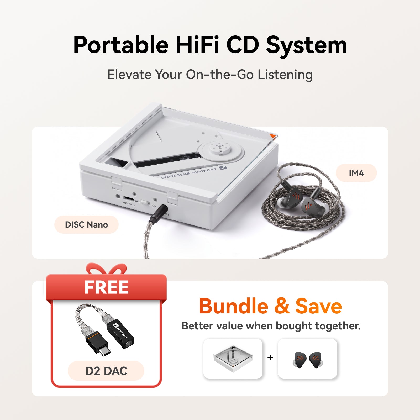 Fosi Audio DISC Nano CD Player